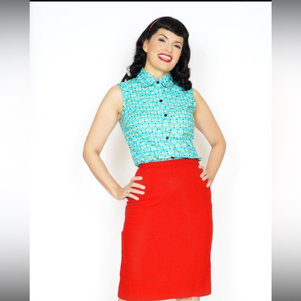 Bernie Dexter Aqua Bumble Bee Blouse